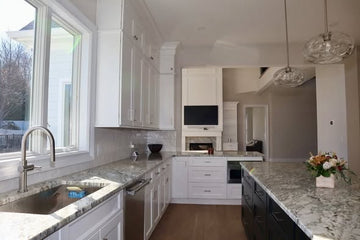 Modern Black Island Kitchen with Granite Countertops Nexus Minimalist Design