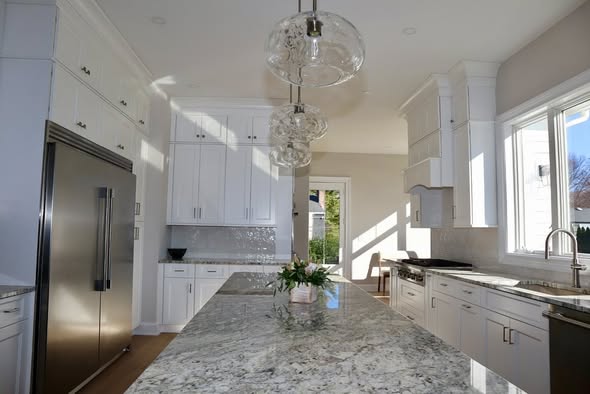 Modern Black Island Kitchen with Granite Countertops Nexus Minimalist Design