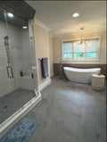 Custom Natural Wood Bathroom Vanity with Dual Sink
