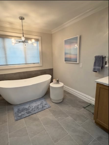 Custom Natural Wood Bathroom Vanity with Dual Sink