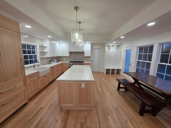 Custom Two-Tone Kitchen Cabinetry System with Island