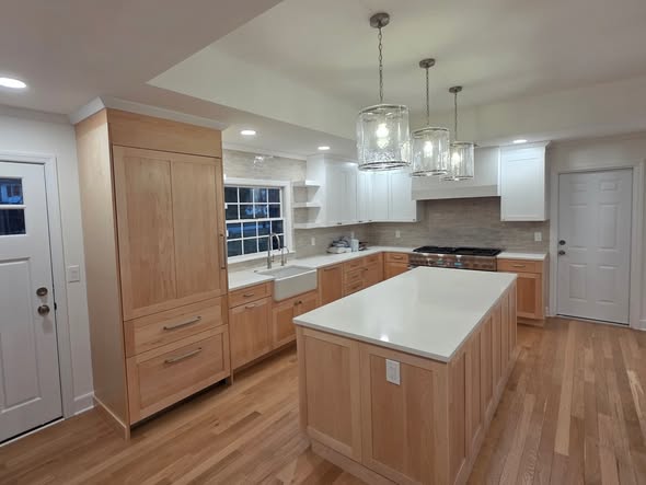 Custom Two-Tone Kitchen Cabinetry System with Island