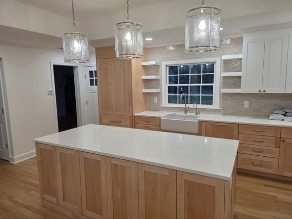 Custom Two-Tone Kitchen Cabinetry System with Island