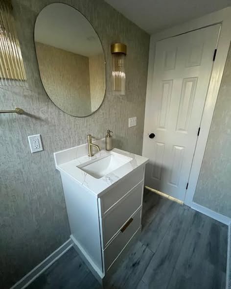 Modern Bathroom Vanity &amp; Storage Collection with Quartz Countertops
