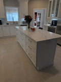 Modern Two-Tone Kitchen Cabinetry with Charcoal Gray Island