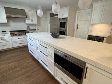 Premium All-White Kitchen Cabinetry with Large Island