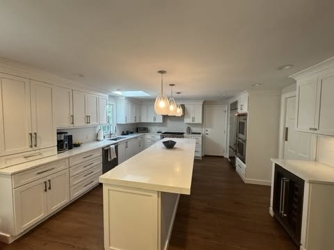 Premium All-White Kitchen Cabinetry with Large Island