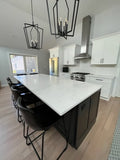 Premium White & Black Kitchen Cabinetry System with Coordinated Bathroom Suite